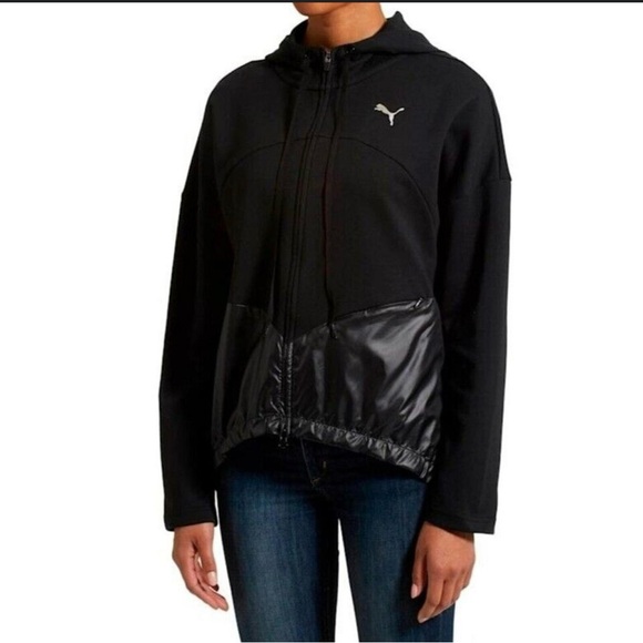 Puma Jackets & Blazers - PUMA Black Transition Full Zip Hoodie Keeps You Dry Fabric Sweatshirt Size S